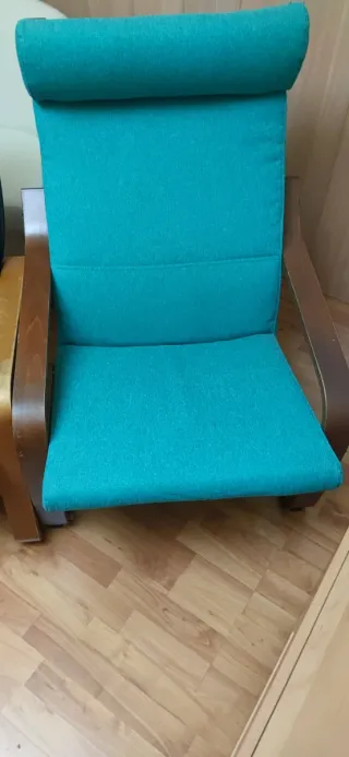 Sillones Ikea Madera y Tela Negro y verde