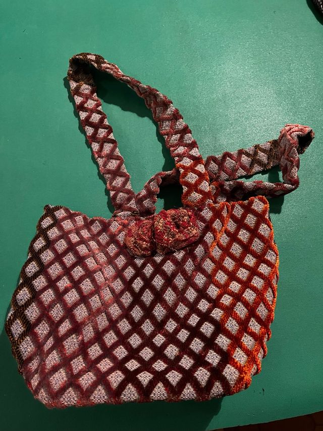 Borsa in tessuto fantasia rombi