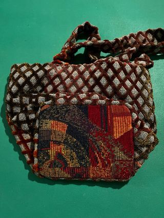 Borsa in tessuto fantasia rombi