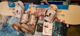Tabla Snowboard heat + fijaciones + Botas Burton 