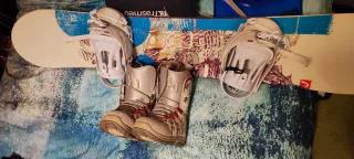 Tabla Snowboard heat + fijaciones + Botas Burton 