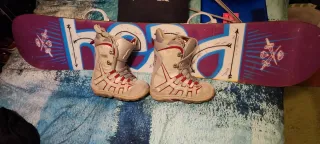 Tabla Snowboard heat + fijaciones + Botas Burton 