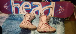 Tabla Snowboard heat + fijaciones + Botas Burton 