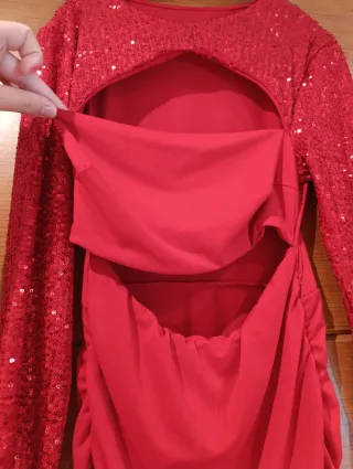 Vestido fiesta lentejuelas rojo
