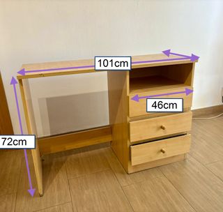 Mesa de estudio madera con 3 cajones 101x46x72cm