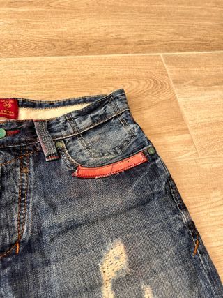Springfield Dark Label Distressed Denim Shorts 