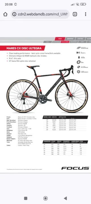 Bicicleta Ciclocross Focus mares cx talla XS