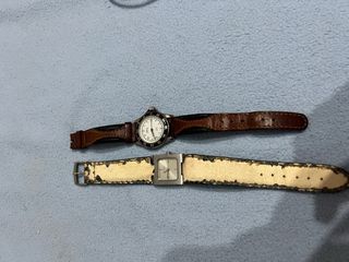 Lote 2 Relojes Pulsera Marrón y Plateado