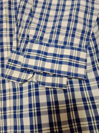 Camisa de cuadros Chaps azul y blanca