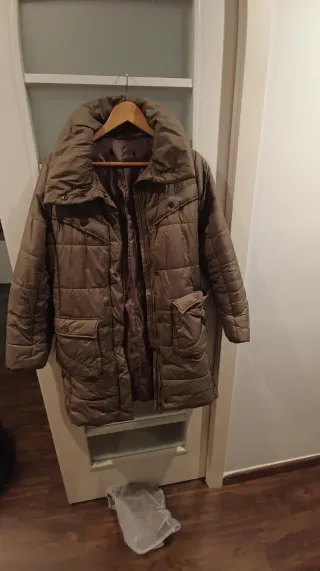 Abrigo mujer beige- marrón 