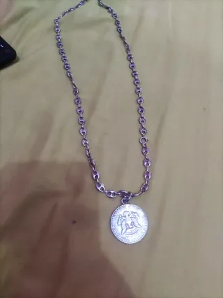 Cadena Plata 925 con Moneda Kennedy autentica