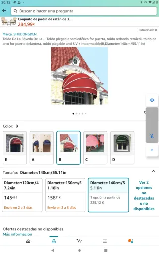 Toldo plegable SHUDONGDEN 140cm