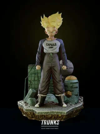 Figura Resina Trunks Futuro Black Tower