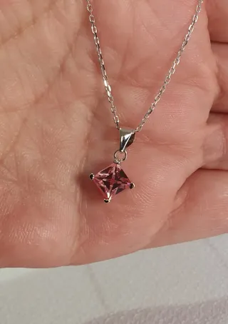 Colgante ORO BLANCO Y SWAROVSKI