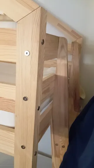 Litera casita madera natura sin colchones