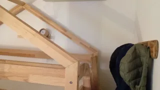 Litera casita madera natura sin colchones