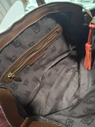 Bolso piel Massimo Dutti marrón