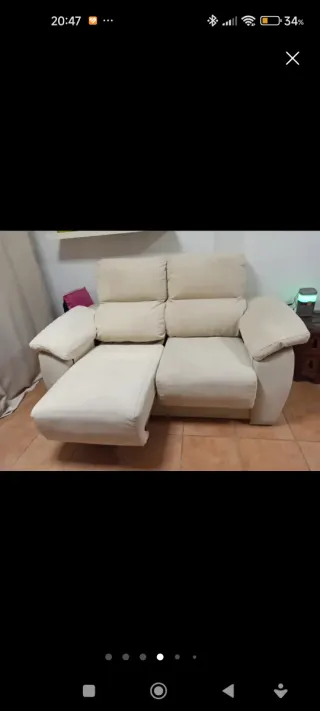 Sofá reclinable 2 plazas con gran arcón