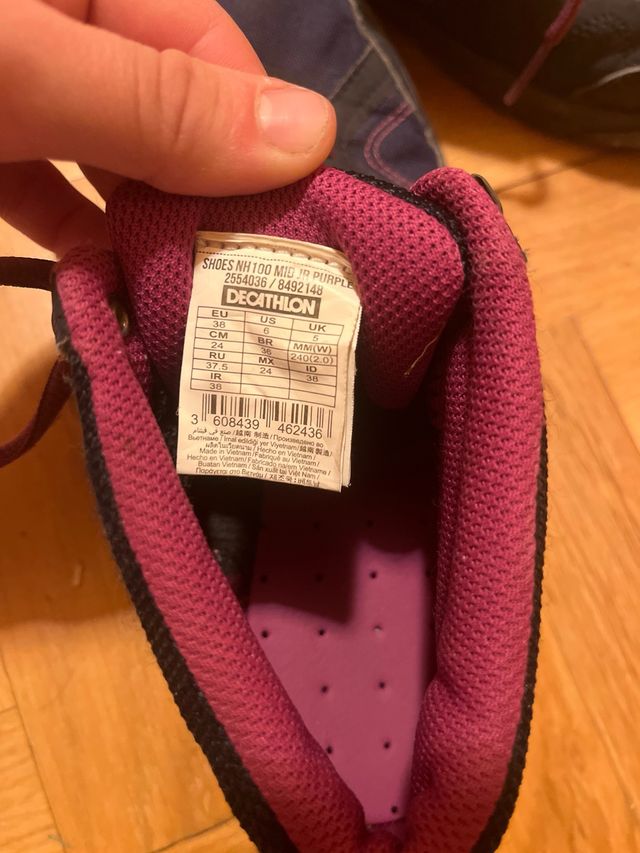 Zapatillas de montaña Quechua azul y rosa