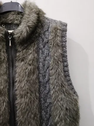 Gilet invernale da donna grigio 