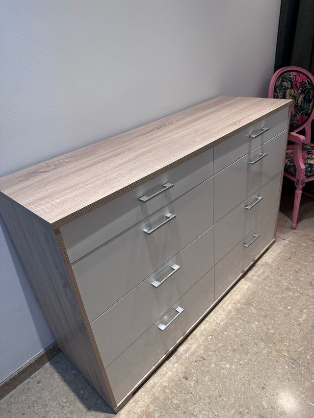 Cajonera moderna madera y gris