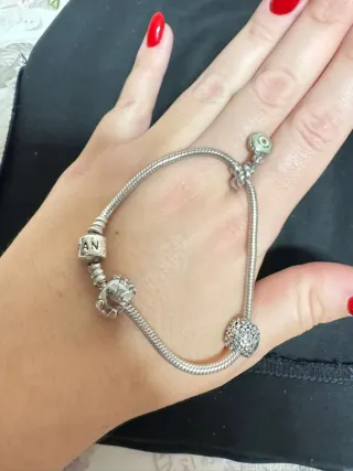 Pulsera Pandora Plata 3 Abalorios