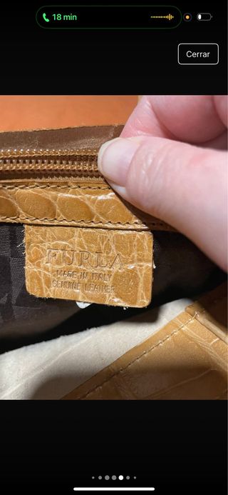 Bolso Furla estampado cocodrilo camel