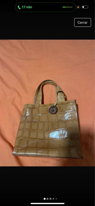 Bolso Furla estampado cocodrilo camel