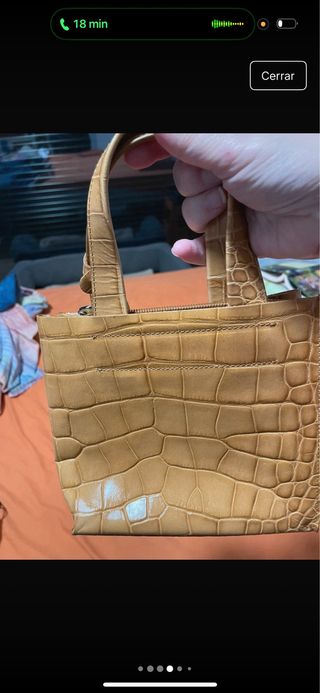 Bolso Furla estampado cocodrilo camel