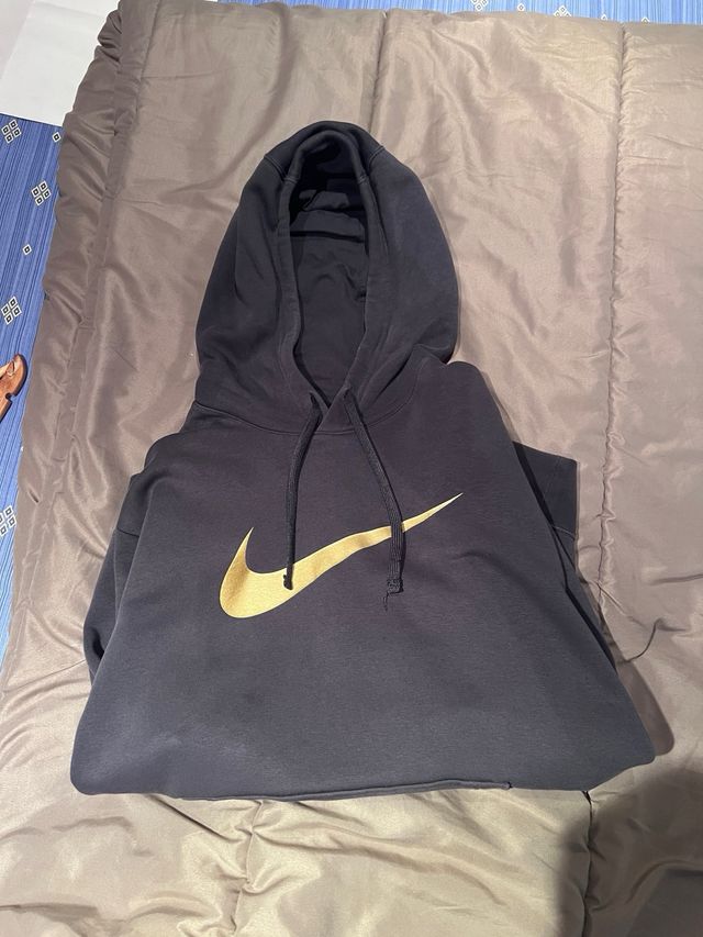 Sudadera Nike Gris Talla L/XL Logo Dorado