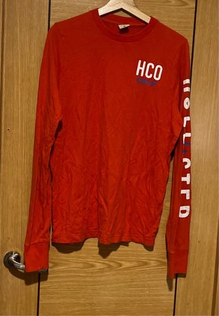 Camiseta Hollister manga larga roja