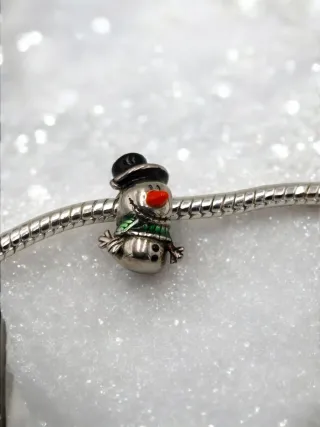 Charm Muñeco Nieve Plata S925