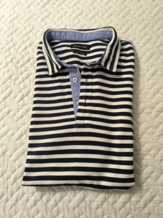 Polo Massimo Dutti rayas azul y blanco