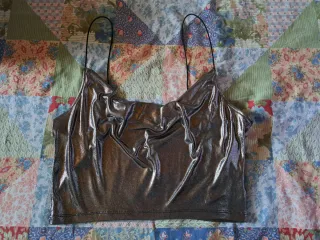 Top H&M Argentato Taglia S