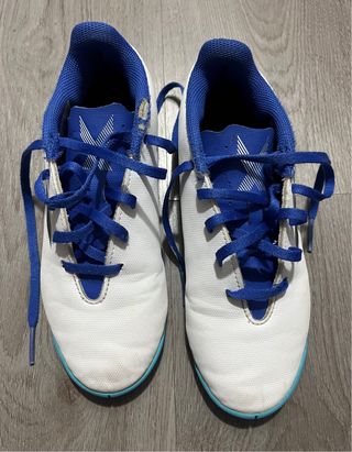 Adidas Botas Fútbol Blancas y Azules