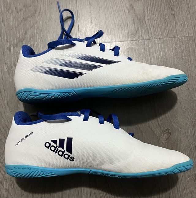 Adidas Botas Fútbol Blancas y Azules