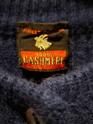 Maglione donna blu cashmere over taglia L