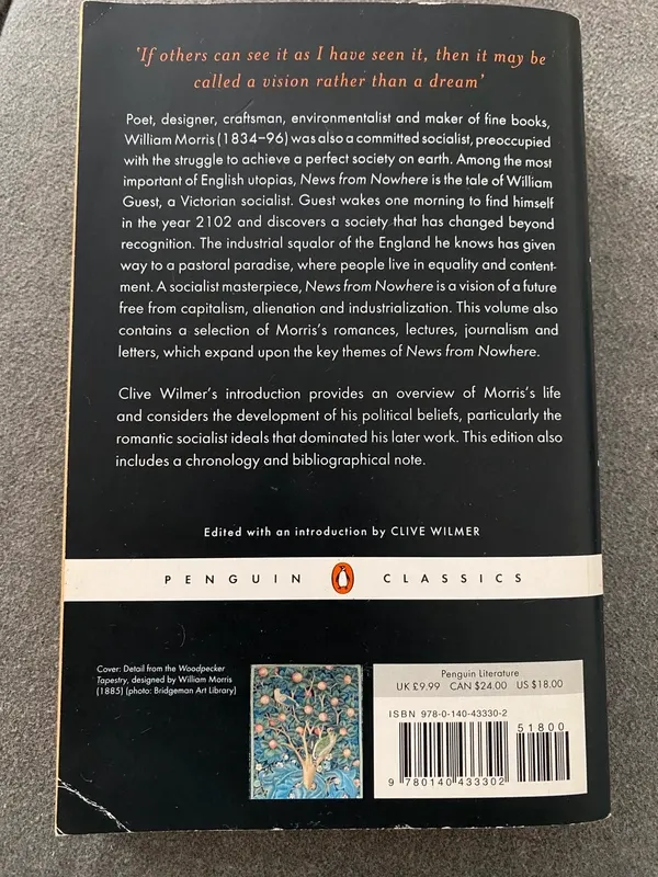 William Morris – News from Nowhere and Other Writi