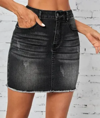 Falda vaquera desgastada T44