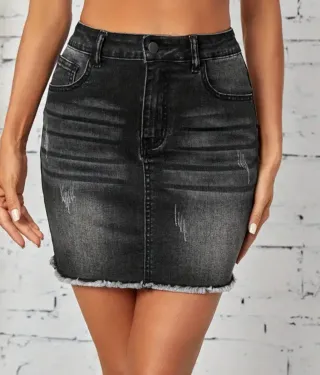 Falda vaquera desgastada T44