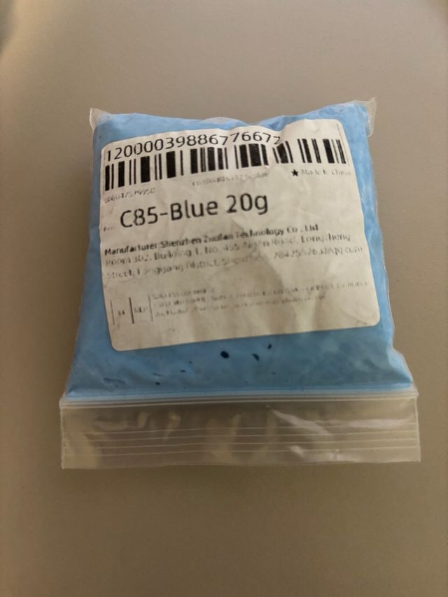 Pasta azul para huellas bebé