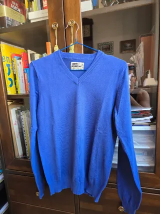 Jersey azul cuello pico talla S