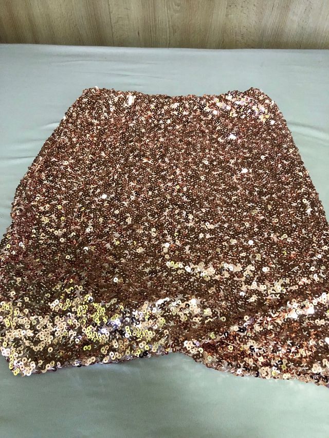 Gonna paillettes oro e marrone