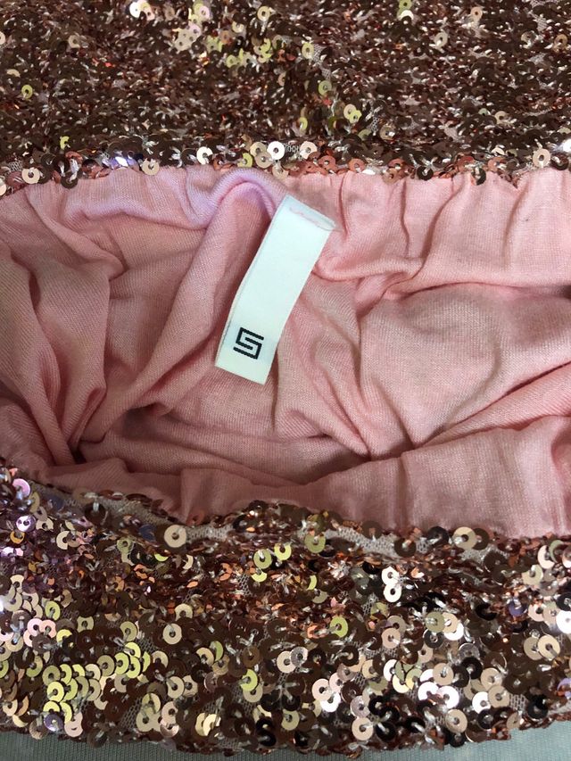 Gonna paillettes oro e marrone