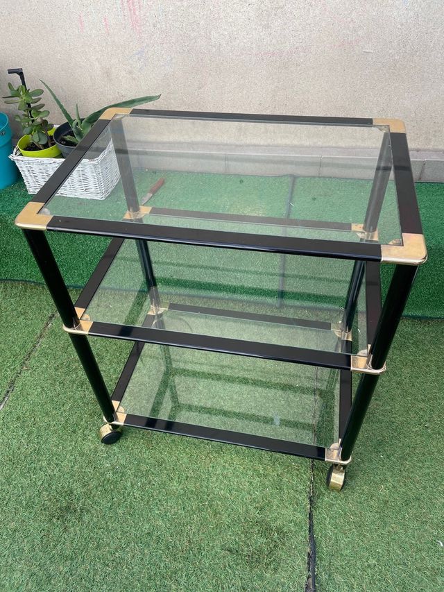 Mesa de cristal vintage