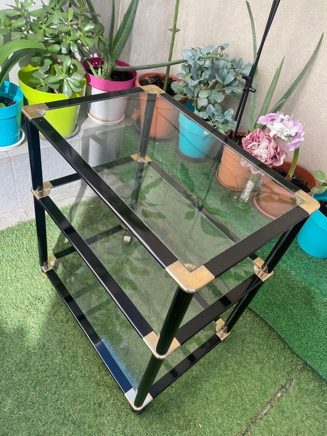 Mesa de cristal vintage