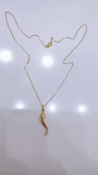 Collana con corno in oro giallo 18kt 750
