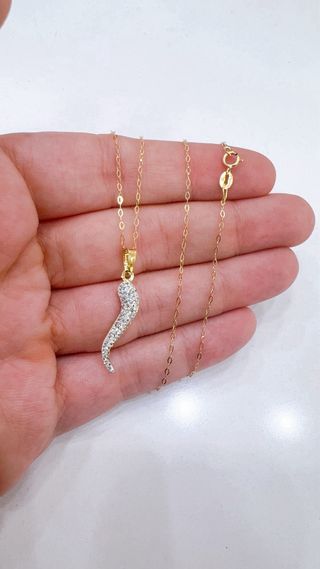 Collana con corno in oro giallo 18kt 750