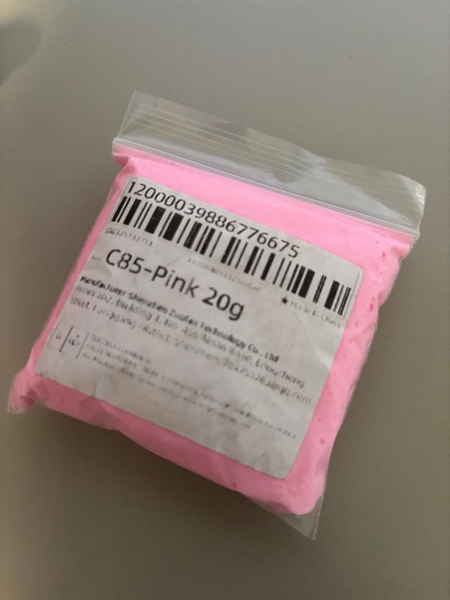 Pasta rosa para huellas de bebé