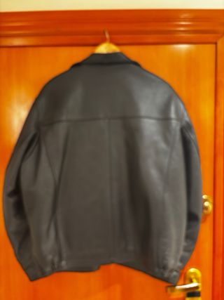 Chaqueta Aviador Cuero Negra
